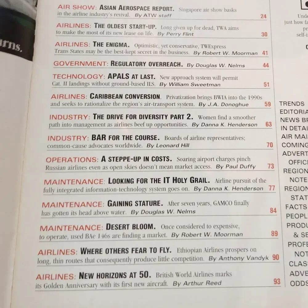 Air Transport World - March 1996: Regulatory Overreach Aviation Magazine